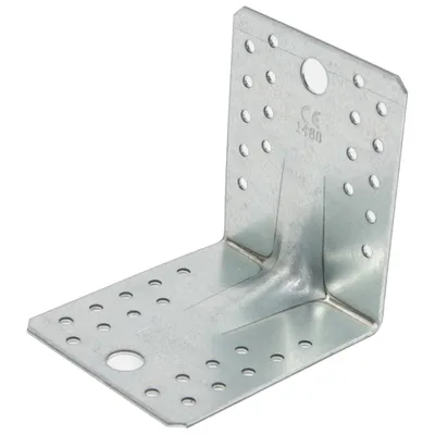 Produktbild von Schwerlast-Winkelverbinder mit Sicke 105x105x90mm verzinkt Bauwinkel Steg