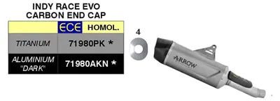 Image de Échappement ARROW Slip-On homologué, avec embout Indy Race EVO en titane et carbone, pour Honda CBR 500 R