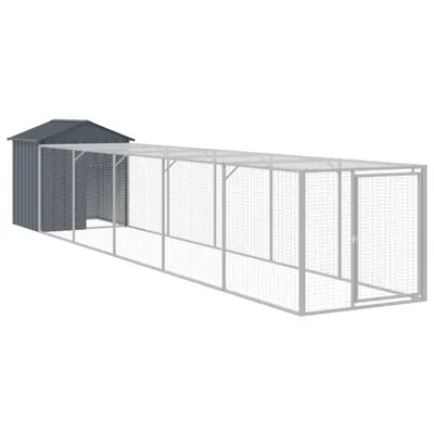 Obrázok produktu pre vidaXL Klietka pre kurčatá s výbehom antracitová 117x609x123 cm oceľ pozinkovaná