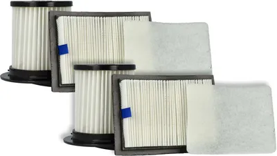 Produktbild von vhbw 2x Abluft-Filter, 2x Vormotor-Filter, 2x Lamellen-Zentralfilter kompatibel mit Dirt Devil Centrino X3.1, M2012, M2012-3, M2012-4 Staubsauger