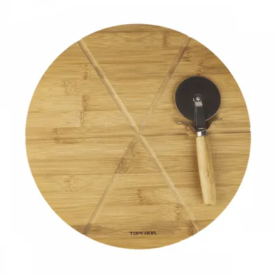 Obrázek produktu pro Deska na pizzu s nožem Deska na pizzu Servírovací deska Deska na krájení pizzy Krájecí deska 32 cm