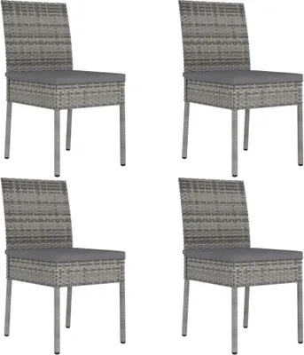 Produktbild von Garten-Essstühle 4 Stk. Poly Rattan Grau