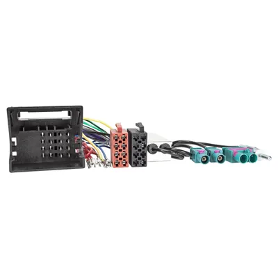 Immagine prodotto di Cavo adattatore radio compatibile con Audi Skoda Seat VW Quadlock a ISO + Adattatore antenna diversity con alimentazione phantom Fakra a DIN