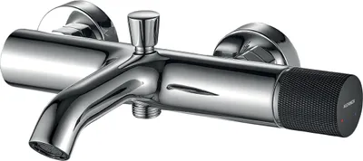 Produktbild von BADLAND Badewannenarmatur Wasserhahn PEROS Wannenarmatur für Badezimmer in Chrom-Schwarz