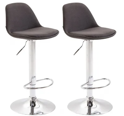 Image de lot de 2 tabourets de bar Kiel tissu