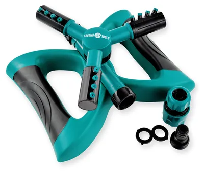 Imagen del producto de Riego automático para jardín, con aspersor de 360 grados, 3 brazos ajustables y 12 boquillas