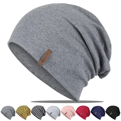 Immagine prodotto di Berretto da donna/uomo, modello slouch, in cotone, color grigio scuro, taglia unica