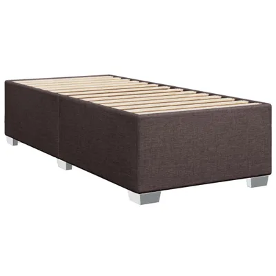 Image de Cadre de lit sans matelas brun foncé 90x190 cm Tissu
