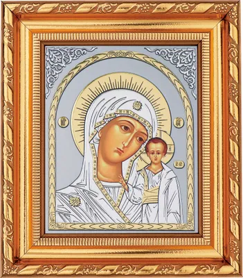 Produktbild von NKlaus Gottesmutter Von Kazan Ikone, Rahmen mit Glas 14x16cm christlich orthodox 11345