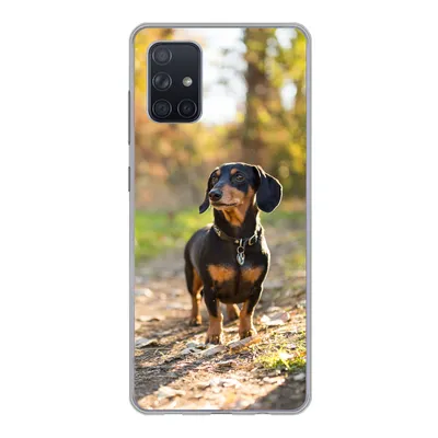 Produktbild von MuchoWow® Handyhülle Schutzhülle Hülle für Samsung Galaxy A51 Ein schöner Dackel im Wald Silikon Softcase Handy Hülle - Schutzabdeckung