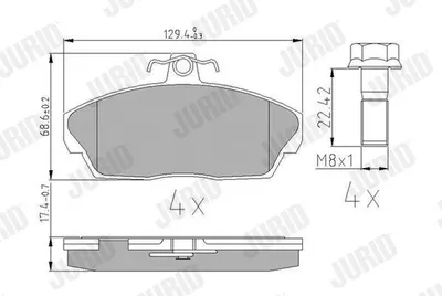 Produktbild von JURID Bremsbeläge Satz Vorne für LAND ROVER Freelander SUV (L314) 573203J