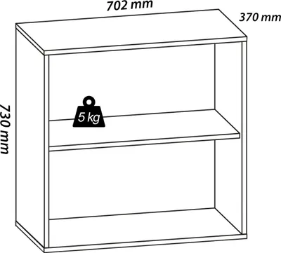 Immagine prodotto di Scaffale in legno in piedi | File cabinet salvaspazio | Dimensioni ca. B. 70 x H. 74 x D. 37 cm | Elegante ripiano in piedi | Scaffale da ufficio – scomparto Lona 2