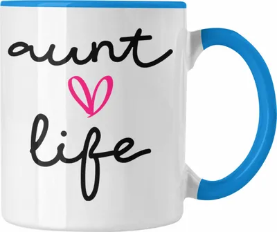 Produktbild von Trendation - Aunt Life Tante Tasse Geschenk für Beste Tante Kaffeetasse Geschenkidee Tante Geburtstag Lustig (Blau)
