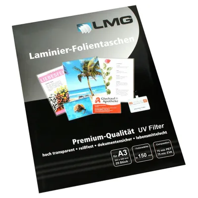 Produktbild von LMG Laminierfolien glänzend für A3 150 micron, 25 St.