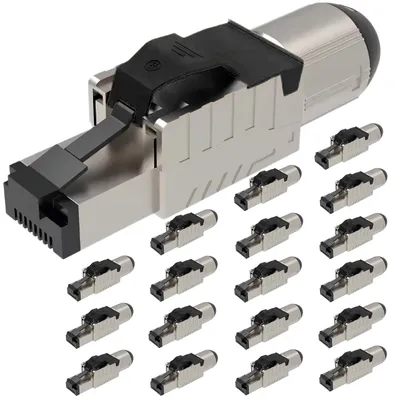Produktbild von Netzwerkstecker Cat8 Cat8.1 RJ45 Stecker 20 Steckverbinder werkzeuglos geschirmt