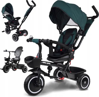 Produktbild von Dreirädriges Kinderfahrrad Tiny Bike 3in1 mit Verdeck OBRACANY SP0650