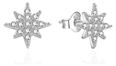 Image de Boucles d'oreilles argentées étincelantes étoiles AGT-E127PW