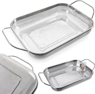 Produktbild von Küchensieb, Grillschale aus Stahl, ANETT 43x25x9cm ORION 124483