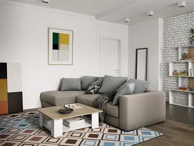 Produktbild von Couchtisch Square 67x67 - weiß/Eiche