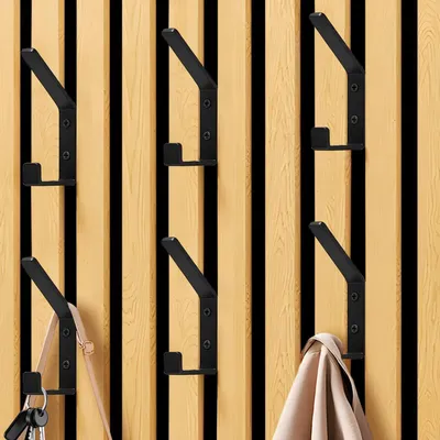Immagine prodotto di Ganci per pannelli acustici da 12 mm, in metallo, colore nero, confezione da 6 pezzi