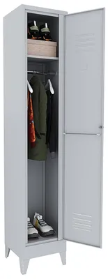 Schmutz-/Reinigungskleiderschrank, Stahlblech, 180x34x36 cm, grau