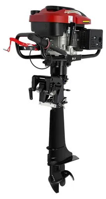Produktbild von Außenbordmotor - 7 PS 4-Takt-Bootsmotor - 196 cm³ - 6000 U/min - Spiegelhöhe ≤56 cm - 3 Gänge - Rot