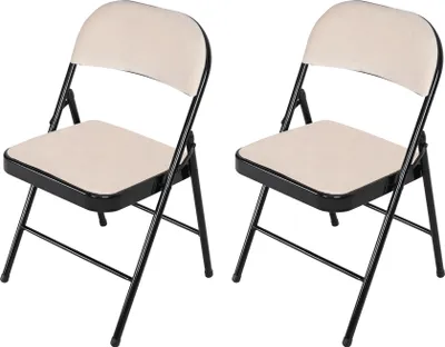 Produktbild von Klappstuhl Wedigo Velvet Beige 2er-Set