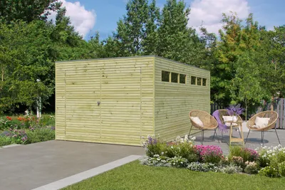 Produktbild von Fjordholz Holzgarage Modell QB-Line 15,30 m²