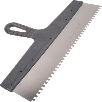 Zdjęcie produktu dla Aqbau® Paca zębata Szpachelka do kleju Szeroka szpachelka Szpachelka ze stali nierdzewnej 450 mm 6x6