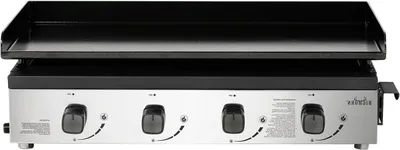 Productafbeelding van Plancha Grill - Gasbarbecue Tafelmodel - Buiten Koken - 4 RVS Branders - 73 x 43.5 cm - Zwart