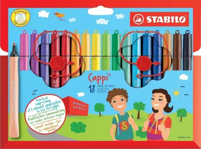 Produktbild von Filzstift Cappi mit Kappenring Kartonetui VE=6x18 Stück