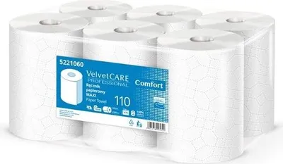 Obrázek produktu pro Papírové ručníky v roli Velvet Professional - 2vrstvé, bílé, 110 m, 6 rolí