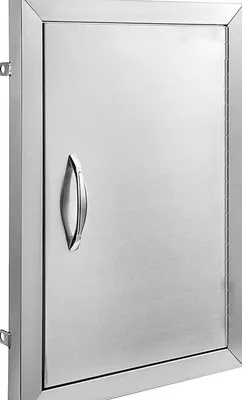 Obrázek produktu pro Dveře RVS pro zahradní/grilovací skříň – vnější dveře z nerezové oceli – magnetický uzávěr – odolné a odolné proti povětrnostním vlivům – pro vnitřní i venkovní použití