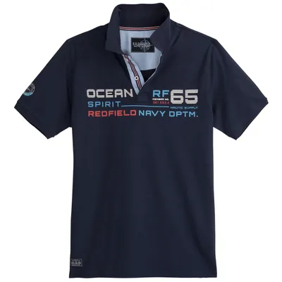 Produktbild von Redfield XXL Poloshirt navy Brustprint maritim