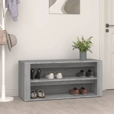 Produktbild von The Living Store Schuhregal Betongrau 100x35x45 cm Holzwerkstoff