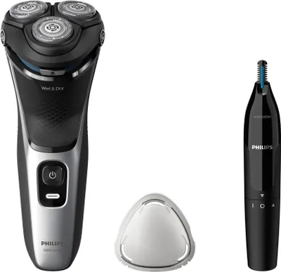 Produktbild von Philips Shaver S3143 02 Series 3000 with Nosetrimmer silver black (S3143/02)