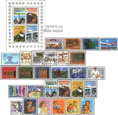 Produktbild von Briefmarken Schweiz 1987 Mi 1335-1363 (kompl.Ausg.) Jahrgang 1987 komplett gestempelt Jahresereignisse