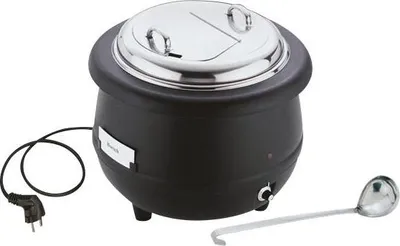 Produktbild von APS 11910 Elektrischer Suppentopf, 10 Liter, inkl. Schöpfkelle, 400-450 Watt, Ø 40 cm, Höhe 37 cm