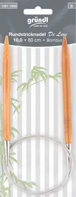Produktbild von Gründl Rundstricknadel "De Luxe", 80 cm, Bambus Stärke 10