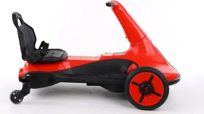 Image de ES-Toys Enfants Véhicule électrique Drift Cart Gokart, Bluetooth marche arrière klaxon rouge