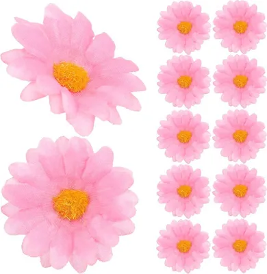 Produktbild von Dekolo Künstliche Blumen Blütenköpfe Pflanzen Deko Gänseblümchen Hochzeit Rosa