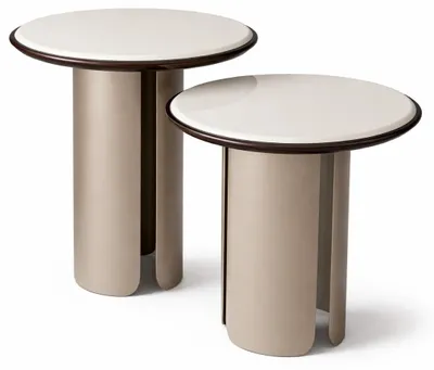 Productafbeelding van Beige bijzettafels, ronde tafels, salontafel, designmeubels