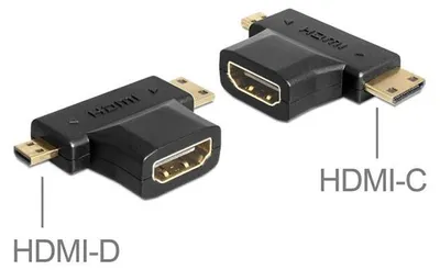 Image de Delock 65446 DELOCK HDMI Adapter A -> mini C + micro D Bu/St/St