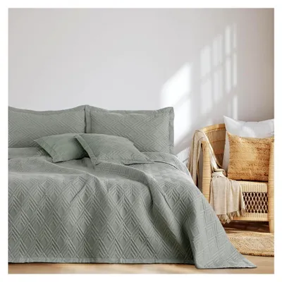 Produktbild von Tagesdecke 170 x 210 cm Bettüberwurf zweiseitig mit Ultrasonic-Steppung in Grau
