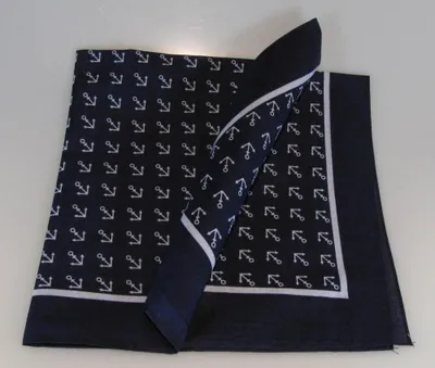 Produktbild von Vierecktuch 54x54cm Anker blau Halstuch Bandana Baumwolle