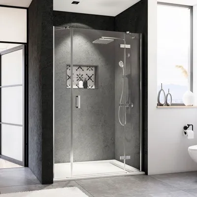 Produktbild von Drehtür für Nische Breuer Panorama 120 cm Anschlag rechts Nachbildung Nachbildung Intima Profilfarbe chrom