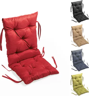 A collection of chair cushions in various colors.