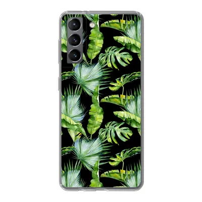 Produktbild von MuchoWow® Handyhülle Schutzhülle Hülle für Samsung Galaxy S21 Palmwedel - Tropisch - Muster Silikon Softcase Handy Hülle - Softcase