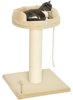 Produktbild von Kratzbaum Katzenbaum Katzenbett, 1 Katzenbett, inkl. Katzenspielzeug, 55 cm x 55 cm x 83 cm, Beige