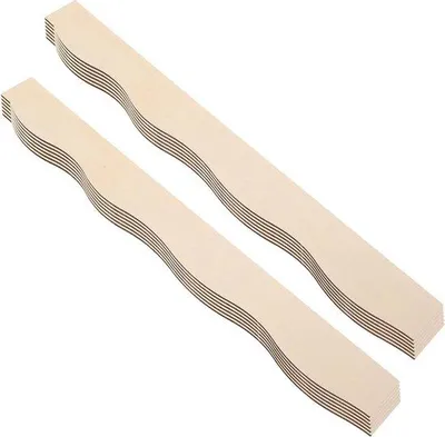Productafbeelding van Houten Randlijsten - DIY Houtstrips - Kastdeuren Vernieuwen - Golvende Houtlook - 24 Stuks - Khaki